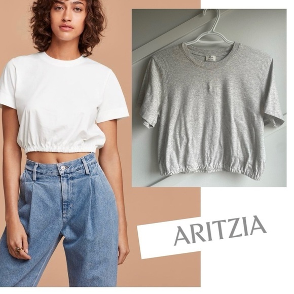 Aritzia Tops - ARITZIA Wilfred Cotton Pilaf T-Shirt Light Gray size M